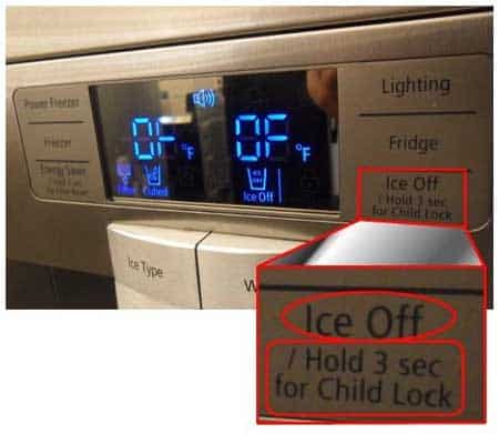 Samsung fridge ice maker child lock