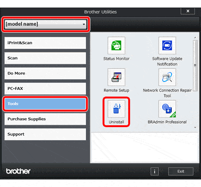 uninstall brother printer drivers and utilities